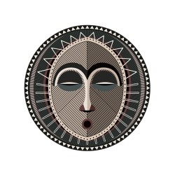 Photo produit du set de table représentant un masque africain aux motifs ethniques