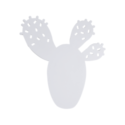 Photo produit dessous de plat en acier en forme de cactus coloris blanc