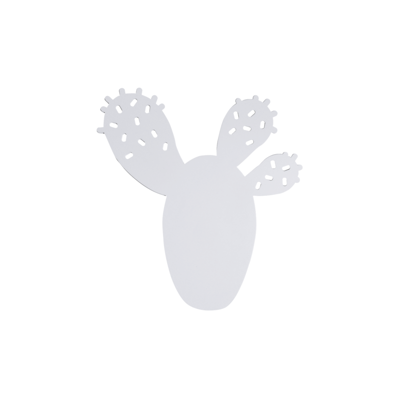 Photo produit dessous de plat en acier en forme de cactus coloris blanc