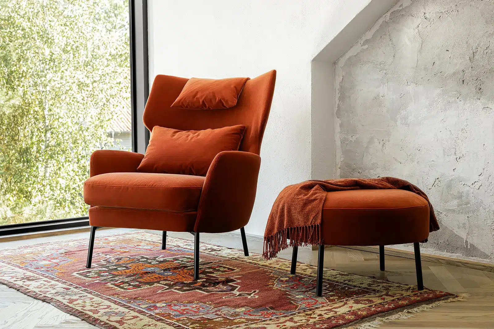 Fauteuil Alex de Sits, revêtement classic velvet coloris 19 rust